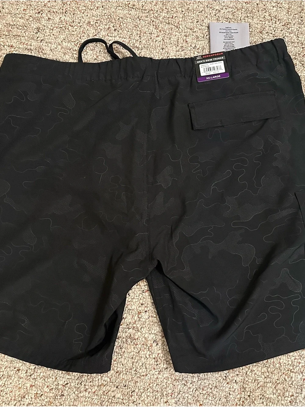 ZeroXposur Black Swim Board Shorts with Red Trim